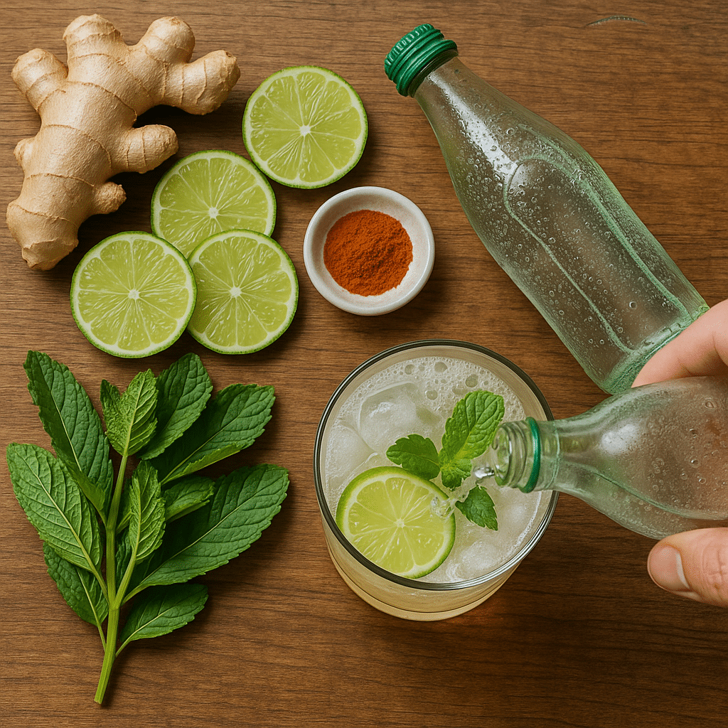 Natural Brazilian Mounjaro Recipe (2025 Guide for Weight Loss & Wellness) 9 Natural Brazilian Mounjaro drink ingredients on a table