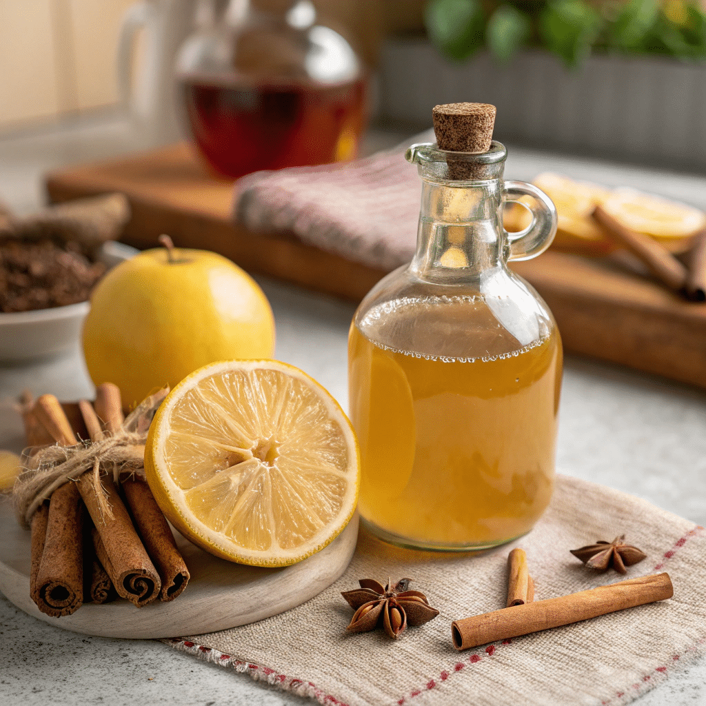 Natural Mounjaro Recipe with 3 Ingredients 2025 13 lemon, apple cider vinegar, and cinnamon ingredients
