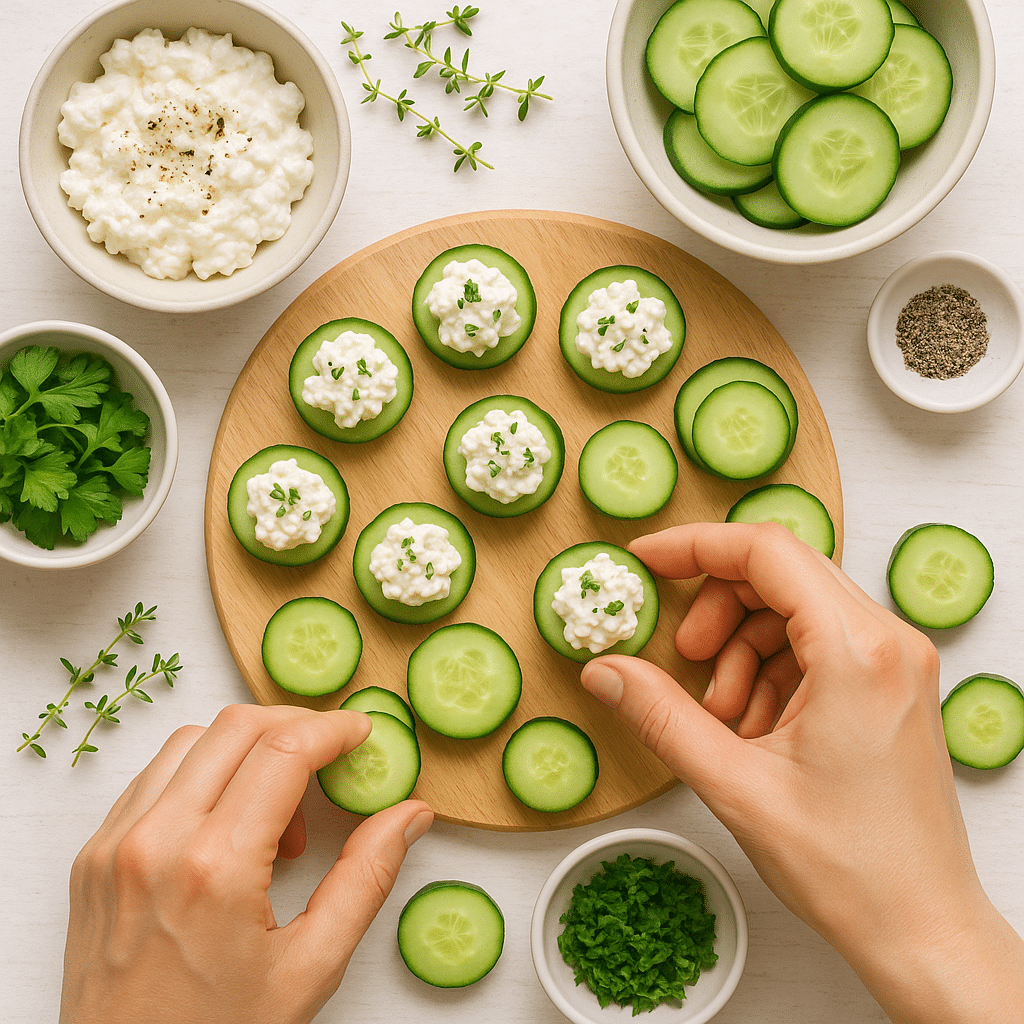 Cucumber Cottage Cheese Bites (2025): A Fresh, High-Protein Snack You’ll Love 9 Preparing cucumber cottage cheese bites