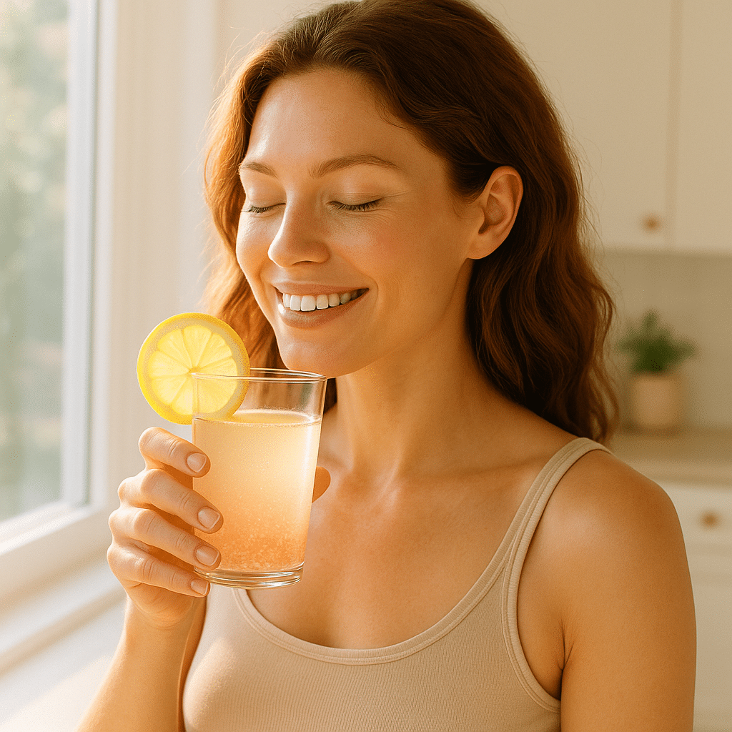 Pink Salt Trick Recipe for Women 2025: The Secret Morning Mineral Hack for Energy & Wellness 11 Woman drinking pink salt trick recipe for wellness