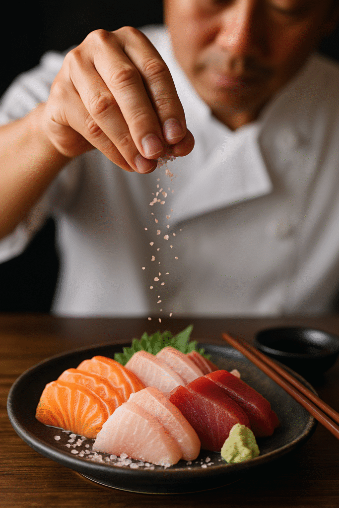 Japanese Pink Salt Recipe: How to Make and Use This Trendy Mineral Boost (2025 Guide) 12 Japanese pink salt sprinkled on sashimi