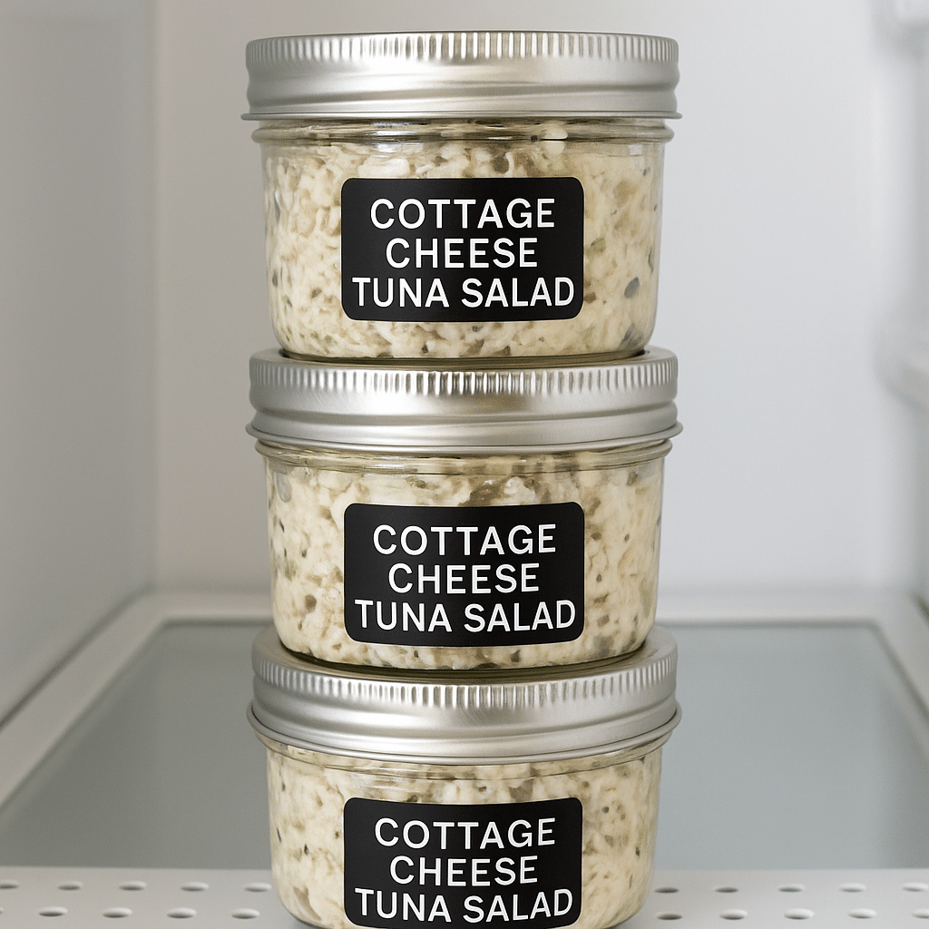 Cottage Cheese Tuna Salad Recipe (2025) – High-Protein, Low-Carb, and Delicious! 16 Cottage cheese tuna salad in meal prep jars