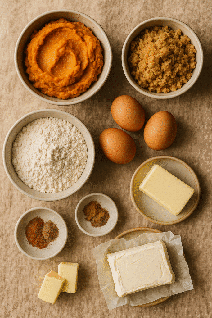Pumpkin Bars with Cream Cheese Frosting ingredients