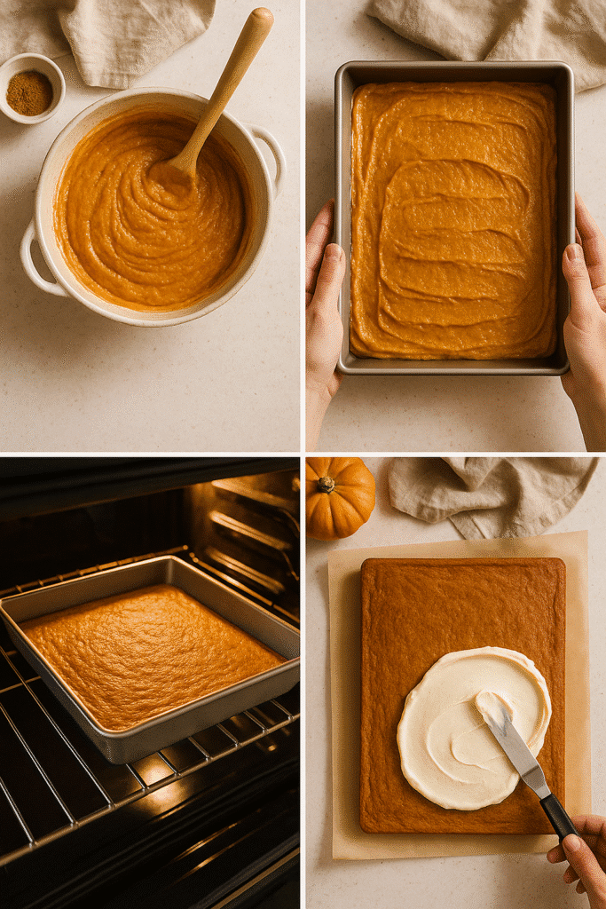 How to make Pumpkin Bars with Cream Cheese Frosting step by step
