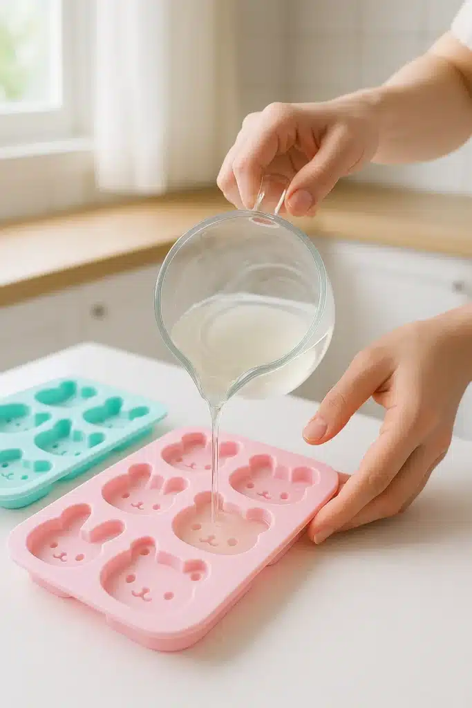 3 Ingredient Gelatin Recipe for Weight Loss (2025) – Simple, Fast, and Fat-Burning! 21 pouring gelatin mixture into molds