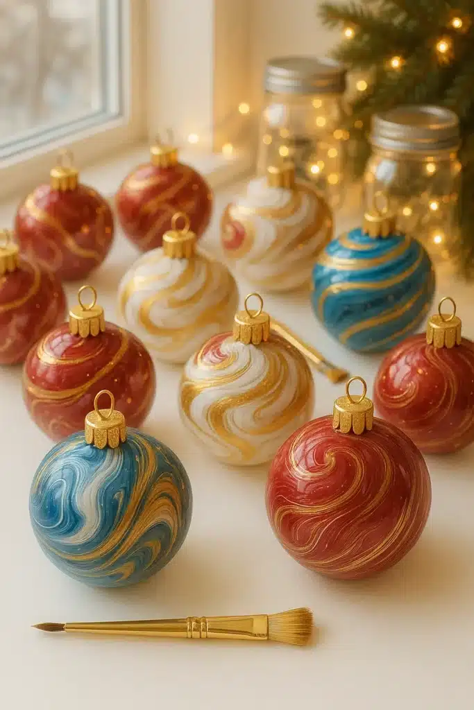 Make Your Own Water Marbled Ornaments at Home (2025 DIY Holiday Guide) 1 4 2