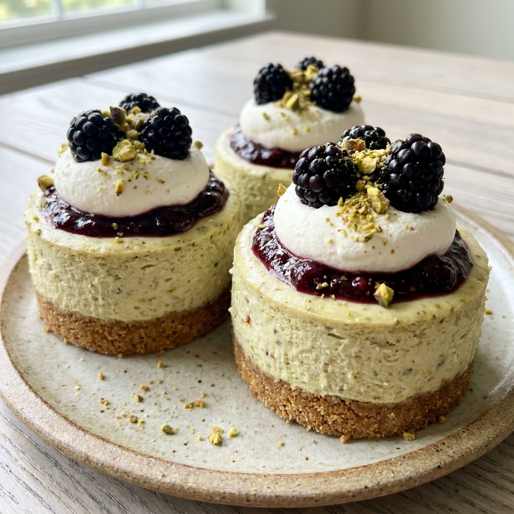 Pistachio Blackberry Cheesecake Towers Recipe: No-Bake Elegant Dessert 2026 12 pistachio blackberry cheesecake towers recipe