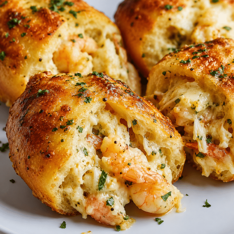 crabby shrimp stuffed garlic bread bombs recipe