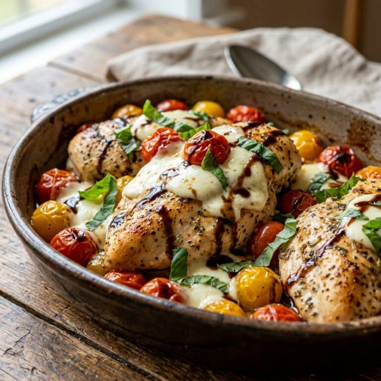 One Pan Caprese Chicken Recipe
