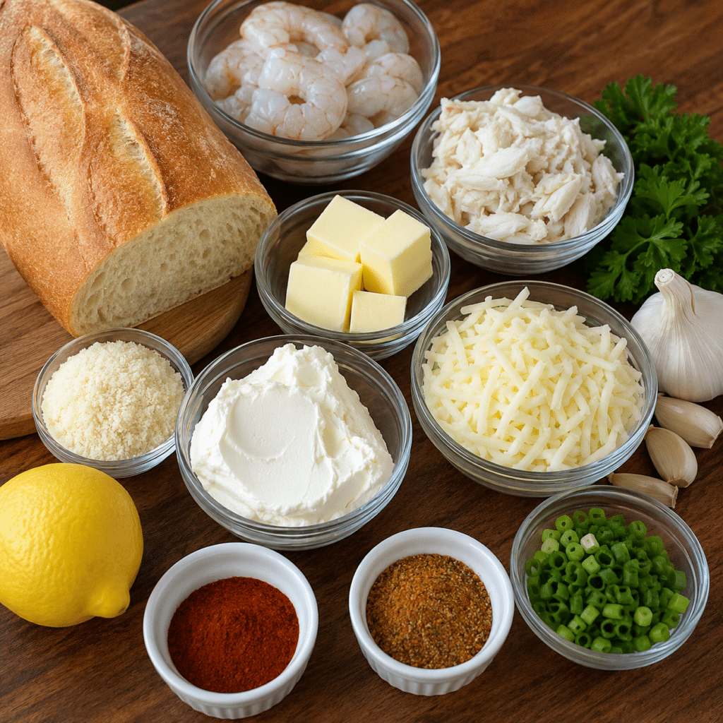 crabby shrimp stuffed garlic bread bombs recipe