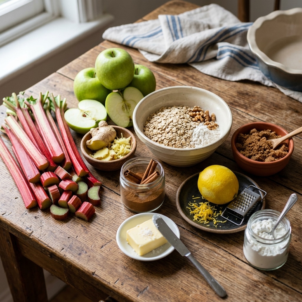 Rhubarb Apple And Ginger Crumble Recipe