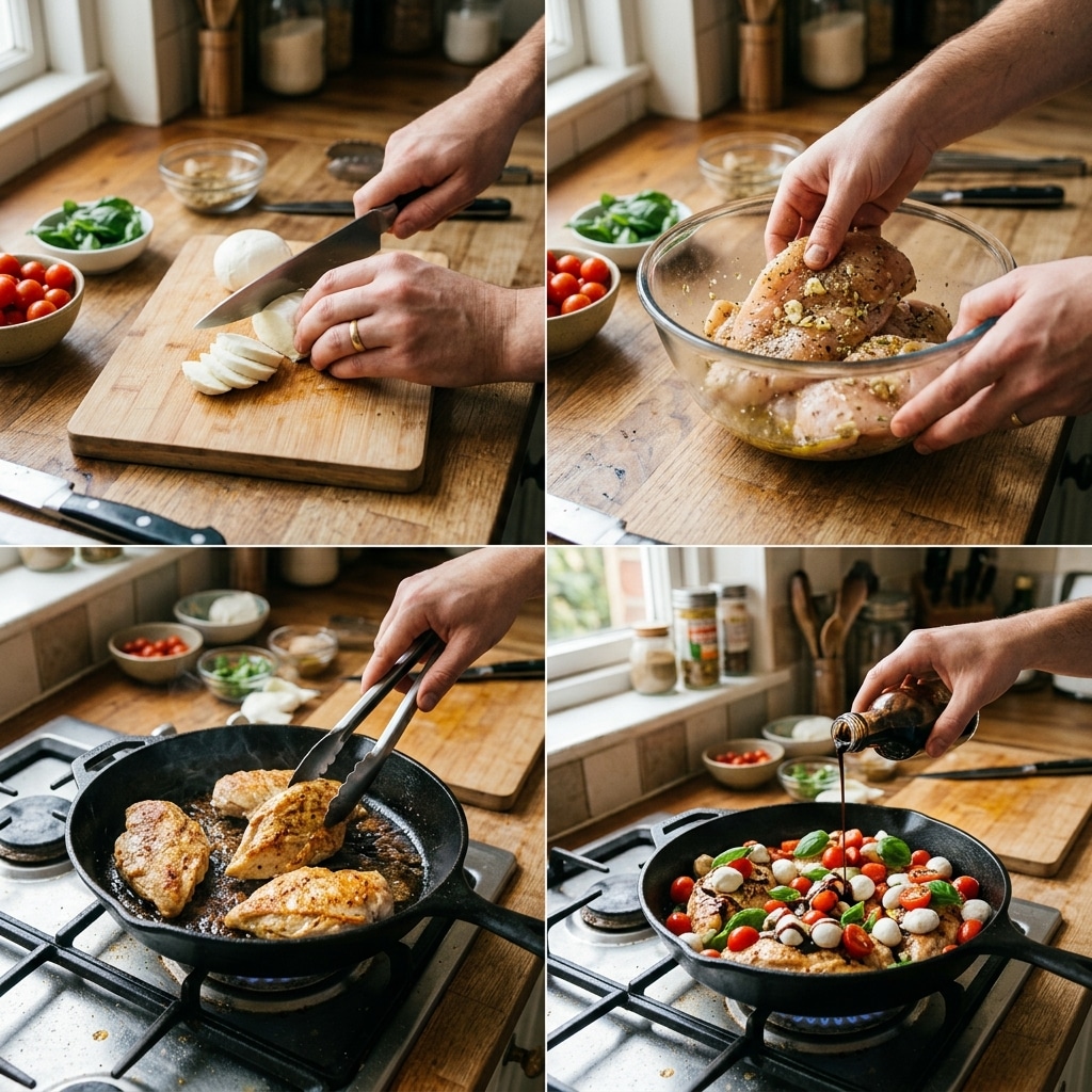 One Pan Caprese Chicken Recipe