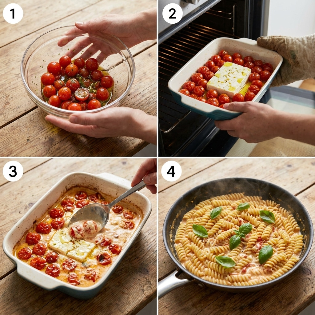 tiktok tomato feta pasta recipe