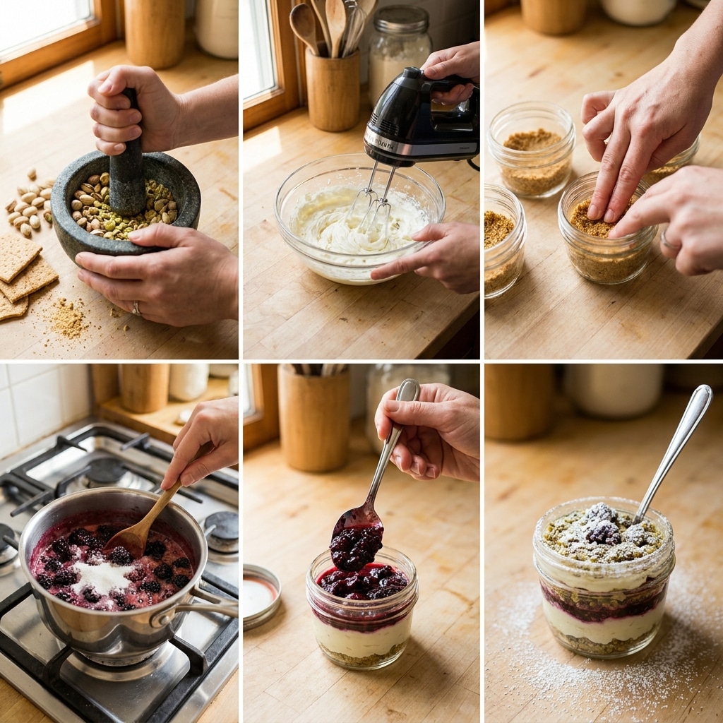 Pistachio Blackberry Cheesecake Towers Recipe: No-Bake Elegant Dessert 2026 14 pistachio blackberry cheesecake towers recipe