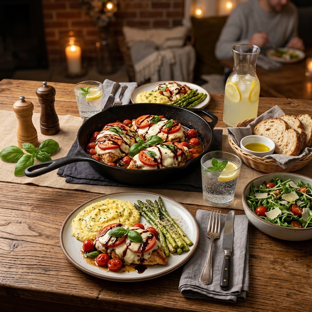 One Pan Caprese Chicken Recipe