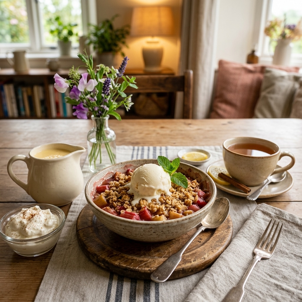 Rhubarb Apple And Ginger Crumble Recipe